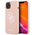 Etui Guess Silicone 4G Logo na iPhone 13 mini - różowe Guess