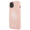 Etui Guess Silicone 4G Logo na iPhone 13 mini - różowe Guess