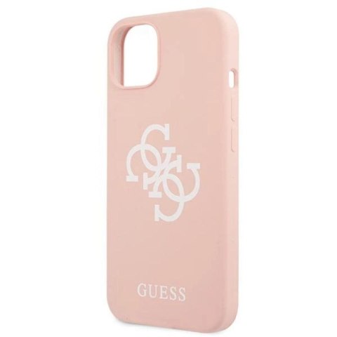 Etui Guess Silicone 4G Logo na iPhone 13 mini - różowe Guess