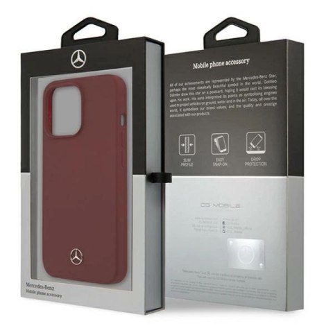 Etui Mercedes Silicone Line na iPhone 13 Pro Max - czerwone Mercedes