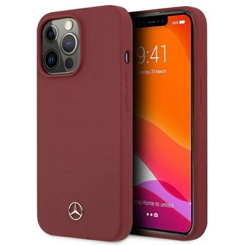 Etui Mercedes Silicone Line na iPhone 13 Pro / iPhone 13 - czerwone Mercedes
