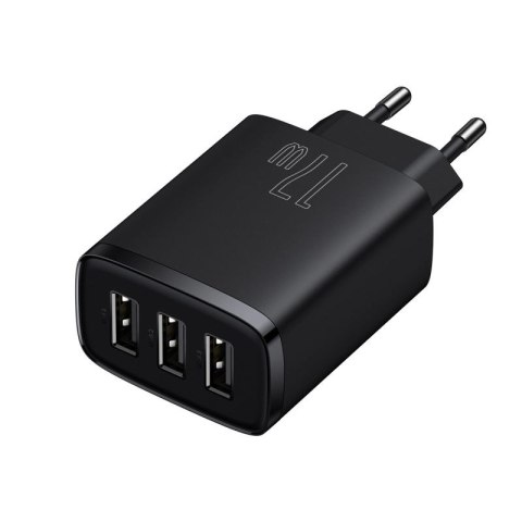 Baseus Compact ładowarka sieciowa 3x USB 17W czarny (CCXJ020101) Baseus