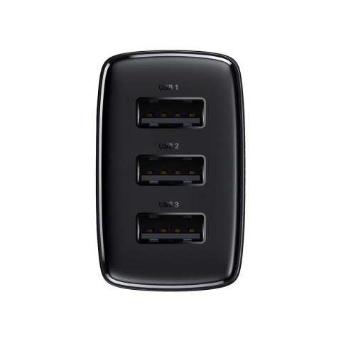 Baseus Compact ładowarka sieciowa 3x USB 17W czarny (CCXJ020101) Baseus