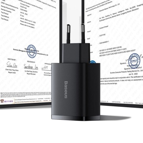 Baseus Compact ładowarka sieciowa 3x USB 17W czarny (CCXJ020101) Baseus