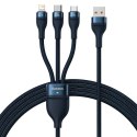 Baseus Flash Series II kabel USB - USB Typ C / Lightning / micro USB 100 W 1,2 m niebieski (CASS030003) Baseus