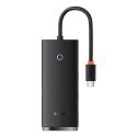 Baseus Lite Series przejściówka HUB USB Typ C - 4x USB 3.0 25cm czarny (WKQX030301) Baseus