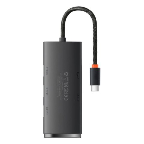 Baseus Lite Series przejściówka HUB USB Typ C - 4x USB 3.0 25cm czarny (WKQX030301) Baseus