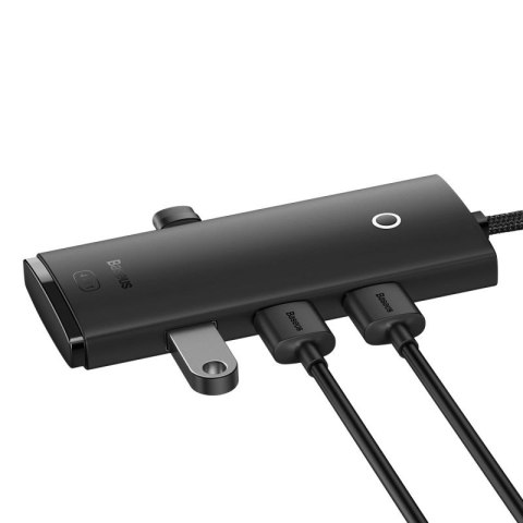 Baseus Lite Series przejściówka HUB USB Typ C - 4x USB 3.0 25cm czarny (WKQX030301) Baseus