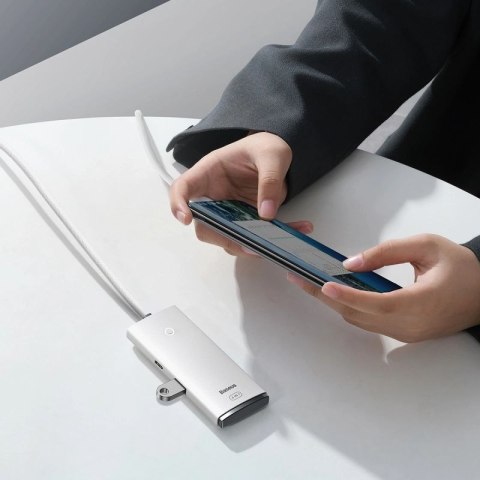 Baseus Lite Series przejściówka HUB USB Typ C - 4x USB 3.0 2m biały (WKQX030502) Baseus