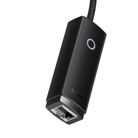 Baseus Lite Series zewnętrzna karta sieciowa USB Typ C - RJ-45 1Gbps (1000Mbps) czarny (WKQX000301) Baseus
