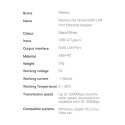 Baseus Lite Series zewnętrzna karta sieciowa USB Typ C - RJ-45 1Gbps (1000Mbps) czarny (WKQX000301) Baseus