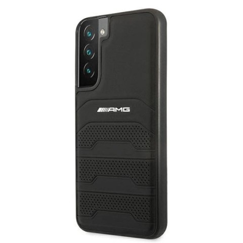 Etui AMG Leather Debossed Lines na Samsung Galaxy S22+ - czarne Mercedes