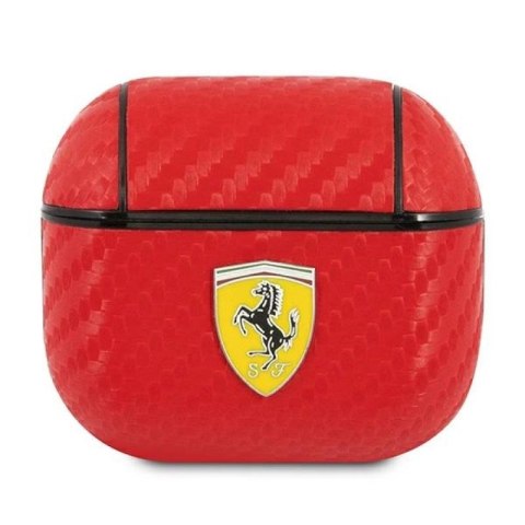 Etui Ferrari On Track PU Carbon na AirPods 3 - czerwone Ferrari