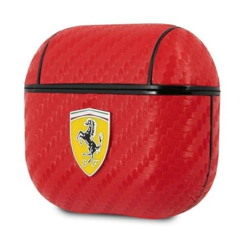Etui Ferrari On Track PU Carbon na AirPods 3 - czerwone Ferrari