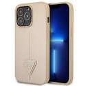 Etui Guess Saffiano Triangle Logo na iPhone 13 Pro / iPhone 13 - beżowe Guess