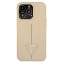 Etui Guess Saffiano Triangle Logo na iPhone 13 Pro / iPhone 13 - beżowe Guess