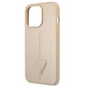 Etui Guess Saffiano Triangle Logo na iPhone 13 Pro / iPhone 13 - beżowe Guess