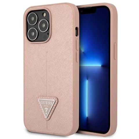 Etui Guess Saffiano Triangle Logo na iPhone 13 Pro / iPhone 13 - różowe Guess