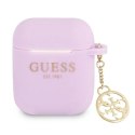 Etui Guess Silicone Charm 4G Collection na AirPods 1/2 - fioletowe Guess