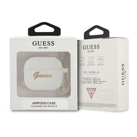 Etui Guess Silicone Charm Heart Collection na AirPods 3 - białe Guess