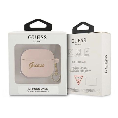 Etui Guess Silicone Charm Heart Collection na AirPods 3 - różowe Guess