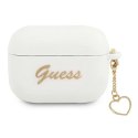 Etui Guess Silicone Charm Heart Collection na AirPods Pro - białe Guess