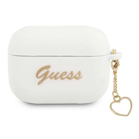 Etui Guess Silicone Charm Heart Collection na AirPods Pro - białe Guess