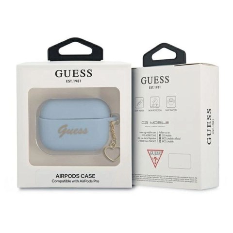 Etui Guess Silicone Charm Heart Collection na AirPods Pro - niebieskie Guess
