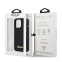 Etui Guess Silicone Script Gold Logo MagSafe na iPhone 13 Pro / iPhone 13 - czarne Guess