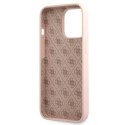 Etui Guess Silicone Script Gold Logo MagSafe na iPhone 13 Pro / iPhone 13 - jasnoróżowe Guess