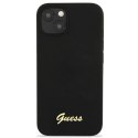 Etui Guess Silicone Script Gold Logo MagSafe na iPhone 13 - czarne Guess