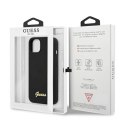 Etui Guess Silicone Script Gold Logo MagSafe na iPhone 13 - czarne Guess