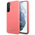 Etui Guess Silicone Script Metal Logo na Samsung Galaxy S22+ - fuksjowy Guess