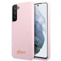 Etui Guess Silicone Script Metal Logo na Samsung Galaxy S22+ - lawendowe Guess