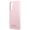 Etui Guess Silicone Script Metal Logo na Samsung Galaxy S22+ - lawendowe Guess