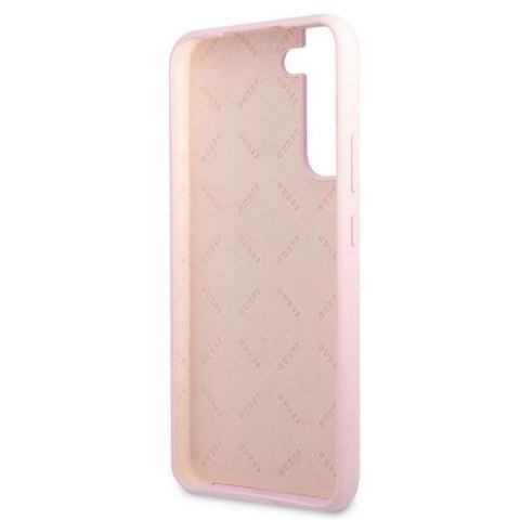 Etui Guess Silicone Script Metal Logo na Samsung Galaxy S22+ - lawendowe Guess