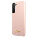 Etui Guess Silicone Script Metal Logo na Samsung Galaxy S22+ - różowe Guess