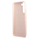 Etui Guess Silicone Script Metal Logo na Samsung Galaxy S22+ - różowe Guess