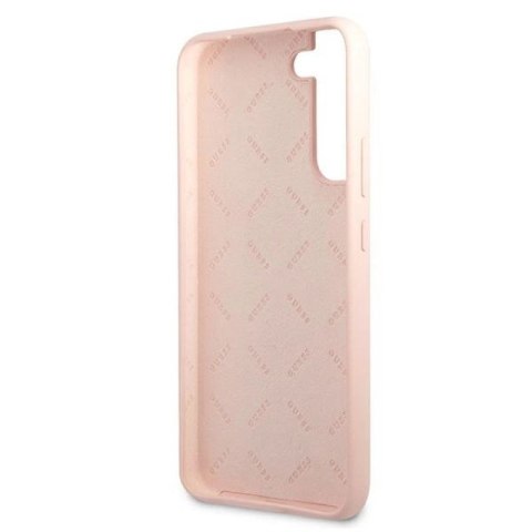 Etui Guess Silicone Script Metal Logo na Samsung Galaxy S22+ - różowe Guess