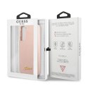 Etui Guess Silicone Script Metal Logo na Samsung Galaxy S22+ - różowe Guess