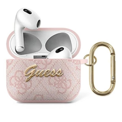 Guess GUA34GSMP AirPods 3 cover różowy/pink 4G Script Metal Collection Guess