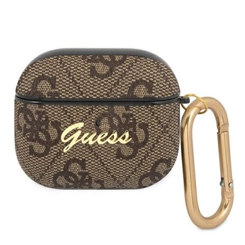 Guess GUA34GSMW AirPods 3 cover brązowy/brown 4G Script Metal Collection Guess