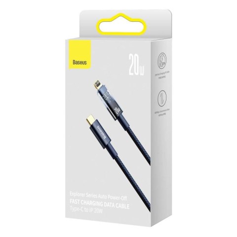 Kabel Baseus CATS000003 Lightning - USB-C 20W 480Mb/s 1m - niebieski Baseus