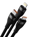 Baseus Flash Series II kabel USB Typ C / USB Typ A - USB Typ C / Lightning / micro USB 100 W 1,2 m czarny (CASS030101) Baseus