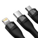 Baseus Flash Series II kabel USB Typ C / USB Typ A - USB Typ C / Lightning / micro USB 100 W 1,2 m czarny (CASS030101) Baseus
