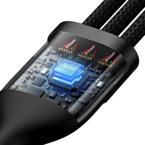 Baseus Flash Series II kabel USB Typ C / USB Typ A - USB Typ C / Lightning / micro USB 100 W 1,2 m czarny (CASS030101) Baseus