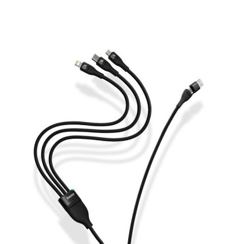 Baseus Flash Series II kabel USB Typ C / USB Typ A - USB Typ C / Lightning / micro USB 100 W 1,2 m czarny (CASS030101) Baseus