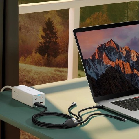 Baseus Flash Series II kabel USB Typ C / USB Typ A - USB Typ C / Lightning / micro USB 100 W 1,2 m czarny (CASS030101) Baseus