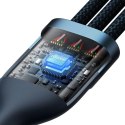 Baseus Flash Series II kabel USB Typ C / USB Typ A - USB Typ C / Lightning / micro USB 100 W 1,2 m niebieski (CASS030103) Baseus