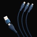 Baseus Flash Series II kabel USB Typ C / USB Typ A - USB Typ C / Lightning / micro USB 100 W 1,2 m niebieski (CASS030103) Baseus